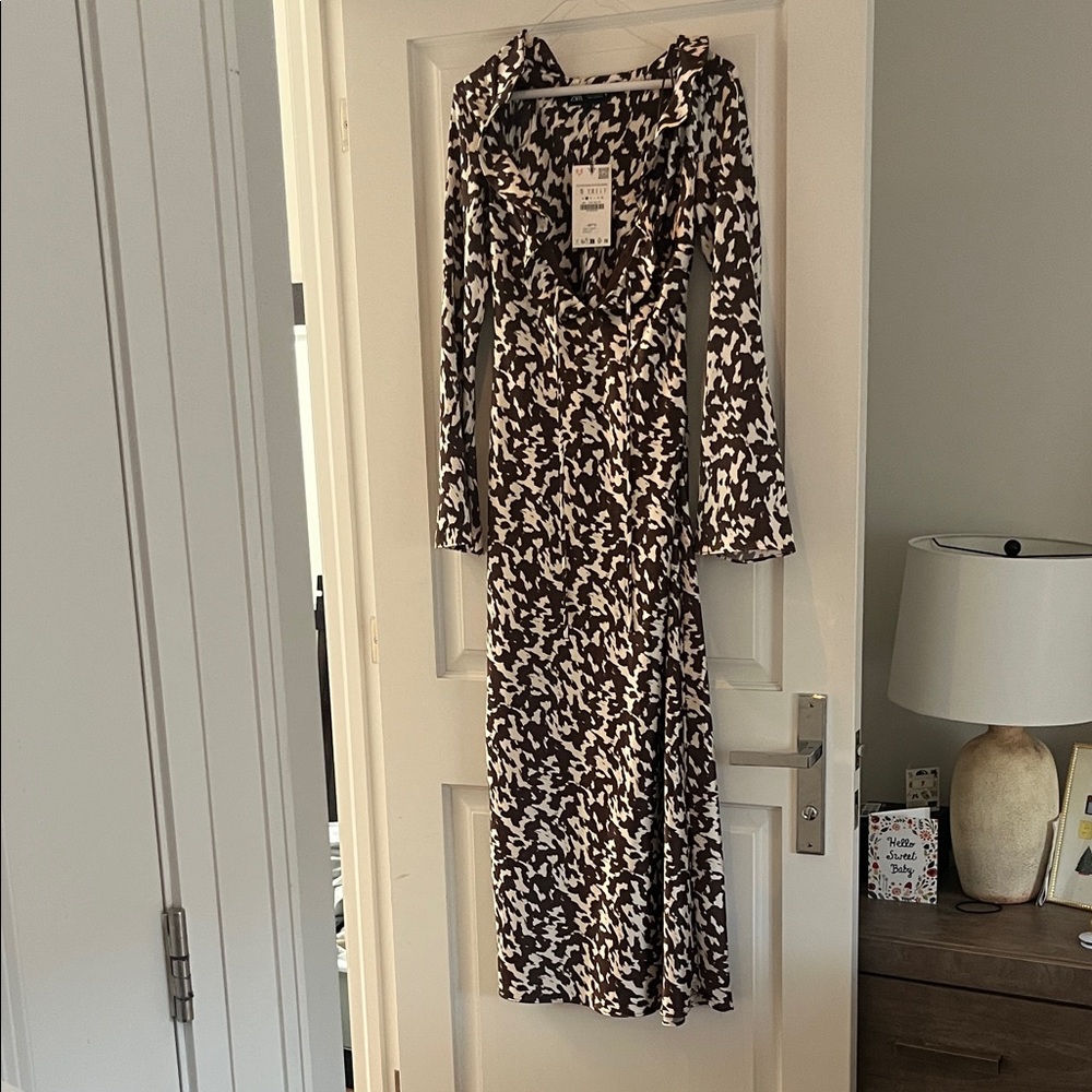 Zara Black and White Patterned Dress